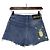 Gucci Short de denim eco con parche de oso para mujer Azul - vista 4