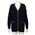Chanel Marineblaues Bouclé-Strickjacke-Set mit Knöpfen und langem grauen Kaschmirrock