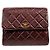 Chanel Borsa a tracolla con patta trapuntata marrone