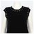 Chanel Abito da donna in cotone e cashmere nero con dettagli di perle - vista 2