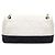 Chanel Bolsa de ombro com aba acolchoada e corrente branco preto - vista 3