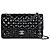 Chanel Borsa Classic Patent Flap Bag Medium Black Series Nero