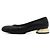 Chanel Zapatos planos para mujer de cuero perforado negro con logotipo CC