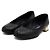 Chanel Zapatos planos para mujer de cuero perforado negro con logotipo CC - vista 3