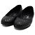 Chanel Zapatos planos para mujer de cuero perforado negro con logotipo CC - vista 5
