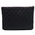 Chanel Bolsa Clutch CC Classic New Medium em Caviar Preto com banho de Ouro - vista 4