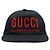 Gucci Cappellino da baseball da uomo in cotone nero con logo ricamato