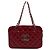 Chanel Rote Mademoiselle Bowling Bag aus Lackleder mit Silberkette
