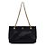 Chanel Vintage gesteppte Schultertasche aus schwarzem Kalbsleder mit Goldkette