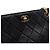 Chanel Vintage gesteppte Schultertasche aus schwarzem Kalbsleder mit Goldkette - Ansicht 12