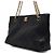 Chanel Vintage gesteppte Schultertasche aus schwarzem Kalbsleder mit Goldkette - Ansicht 2