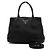 Prada Tote e borsa a tracolla in pelle Vitello Daino nera Nero