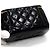 Vanity Chanel Borsa a tracolla e borsa a spalla in pelle di vitello lucida nera con catena CC dorata Nero - vista 10
