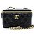Vanity Chanel Borsa a tracolla e borsa a spalla in pelle di vitello lucida nera con catena CC dorata Nero - vista 2