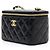 Vanity Chanel Borsa a tracolla e borsa a spalla in pelle di vitello lucida nera con catena CC dorata Nero - vista 3