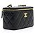 Vanity Chanel Borsa a tracolla e borsa a spalla in pelle di vitello lucida nera con catena CC dorata Nero - vista 4