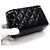 Vanity Chanel Borsa a tracolla e borsa a spalla in pelle di vitello lucida nera con catena CC dorata Nero - vista 9