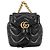 Gucci GG Marmont Lederrucksack Schwarz