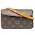 Borsa a tracolla Louis Vuitton Monogram Pochette Florentine Marrone Beige Monogramma