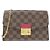 Louis Vuitton Damier Portefeuille Croisette Chain Wallet Marrone