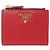 Saffiano Cartera bipliegue para mujer Prada Roja