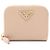 Cartera redonda con cremallera de cuero Saffiano rosa de Prada / Monedero