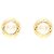 Orecchini a clip Chanel placcati oro con perle finte Bianco D'oro