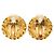 Orecchini Chanel Vintage Round Clip Blu D'oro - vista 3