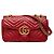 Borsa a tracolla con catena Gucci GG Marmont Rosso D'oro