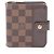 Cartera de doble pliegue Louis Vuitton Compact Zip Damier Ebene Castaño