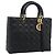 Borsa Christian Dior Lady Dior Canage in pelle di agnello 2way Nero Oro Auth 194922SAM D'oro