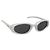 Occhiali da sole BOTTEGA VENETA in plastica argento Auth BA14136