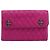 Cartera larga acolchada Chrome Hearts Wave 4 3-Snap de cuero rosa Auth 193426SM Plata - vista 2