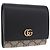 Portafoglio GUCCI GG Supreme in PVC e Pelle Beige Oro 598587 Auth 193589M D'oro