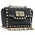 Borsa a tracolla VALENTINO con borchie in pelle nera e oro Auth BA14207A Nero D'oro