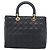 Borsa Christian Dior Lady Dior Canage in pelle di agnello nera e oro Auth 194778V Nero D'oro - vista 3