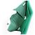 Cartera tríptico de piel de becerro granulada verde Chanel - vista 16