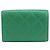 Cartera tríptico de piel de becerro granulada verde Chanel - vista 3