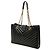 Borsa Tote Cassandra con logo YSL e catena Saint Laurent Nero - vista 2