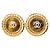 Orecchini a clip rotondi Vintage Chanel Coco Mark Marrone D'oro - vista 2