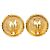 Orecchini a clip rotondi Vintage Chanel Coco Mark Marrone D'oro - vista 3