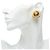 Orecchini a clip rotondi Vintage Chanel Coco Mark Marrone D'oro - vista 5