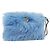 Clutch Prada Faux Fur Oversized Blu - vista 3