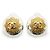 Timeless Chanel Orecchini a clip Vintage Gold Silver CC Sunburst in ottone argentato Argento
