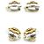 Timeless Chanel Orecchini a clip Vintage Gold Silver CC Sunburst in ottone argentato Argento - vista 5