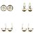 Timeless Chanel Orecchini a clip Vintage Gold Silver CC Sunburst in ottone argentato Argento - vista 6