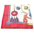 Hermès Hermes Vintage Red Frontaux et Cocardes 1968 Caty Latham Sciarpa in seta Rosso  - vista 2