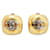 Timeless Chanel Orecchini a clip quadrati in metallo CC Oro e Argento D'oro