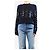 Emilio Pucci Navy-farbener Strickpullover mit Zopfmuster und Pailletten - Größe M Marineblau - Ansicht 3