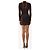 Herve Leger Braunes Mini-Kleid mit Kreuzfront - Größe XS - Ansicht 2